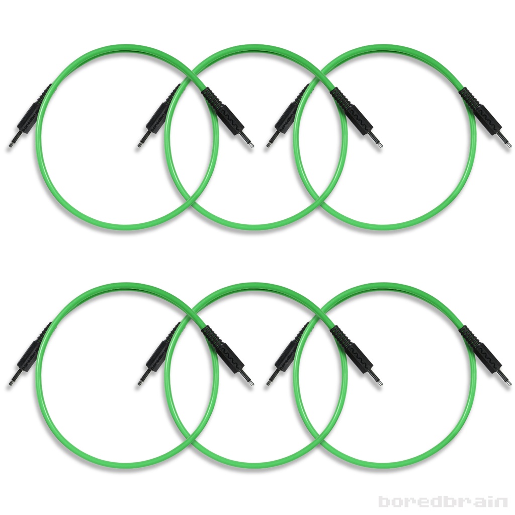 18-inch Slime Green 6-Pack Patch Cables